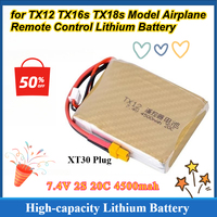 New 7.4V 2S 20C 4500mah High-capacity Battery for TX12 TX16s TX18s Model Airplane Remote Control Lithium Battery XT30 Plug