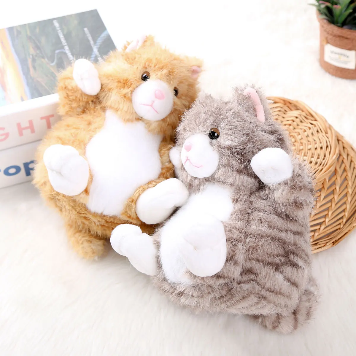 20 سنتيمتر محاكاة لطيف نعسان القط أفخم دمية لعبة مهدئا الأطفال أفخم محشوة دمية لطيف السمين القط وسادة هدية عيد ميلاد