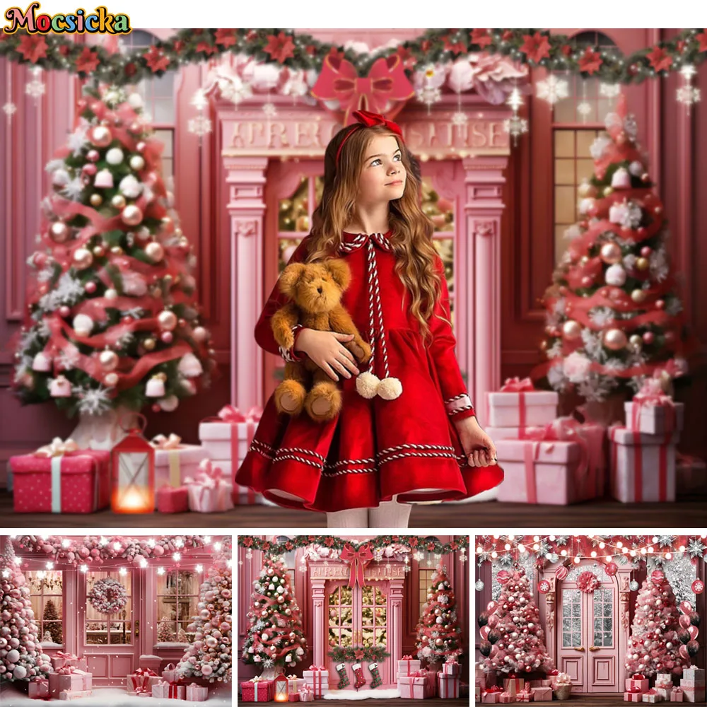 

Christmas Store Front Photography Background Holiday Winter Photoshoot Kids Cake Smash Backdrop Decoration Props Family Portrait