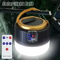 Solar LED Camping Lights Powerful Emergency Lights Market Energy Saving Bulb Remote Control Tent Lamp Rechargeable Outdoor Lamp