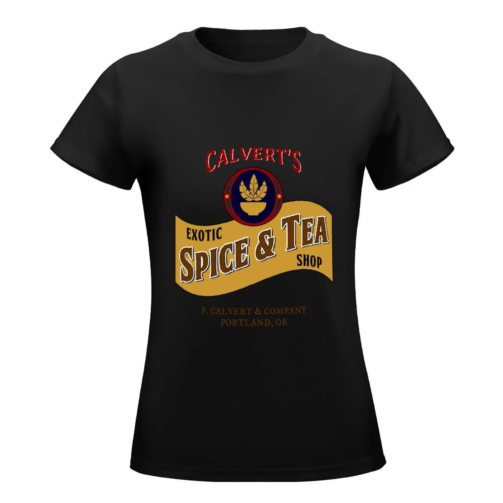 Calvert's Exotic Spice and Tea Shop T-Shirt funny cute clothes oversized Aesthetic clothing new edition t shirts for Women