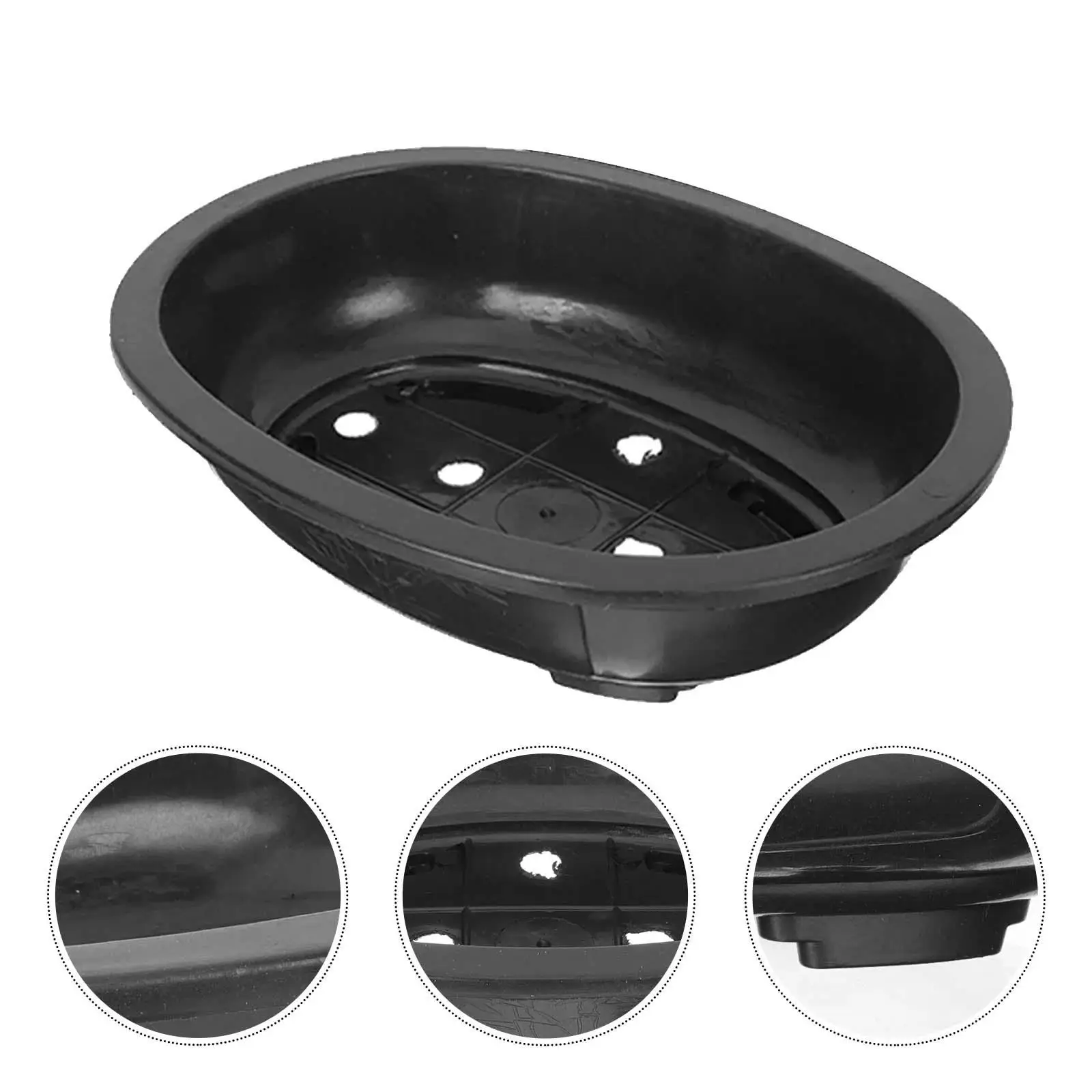 Oval Bonsai Planter Pot with Drainage Decorative Plastic Flower Pot for Home Office Balcony Plants