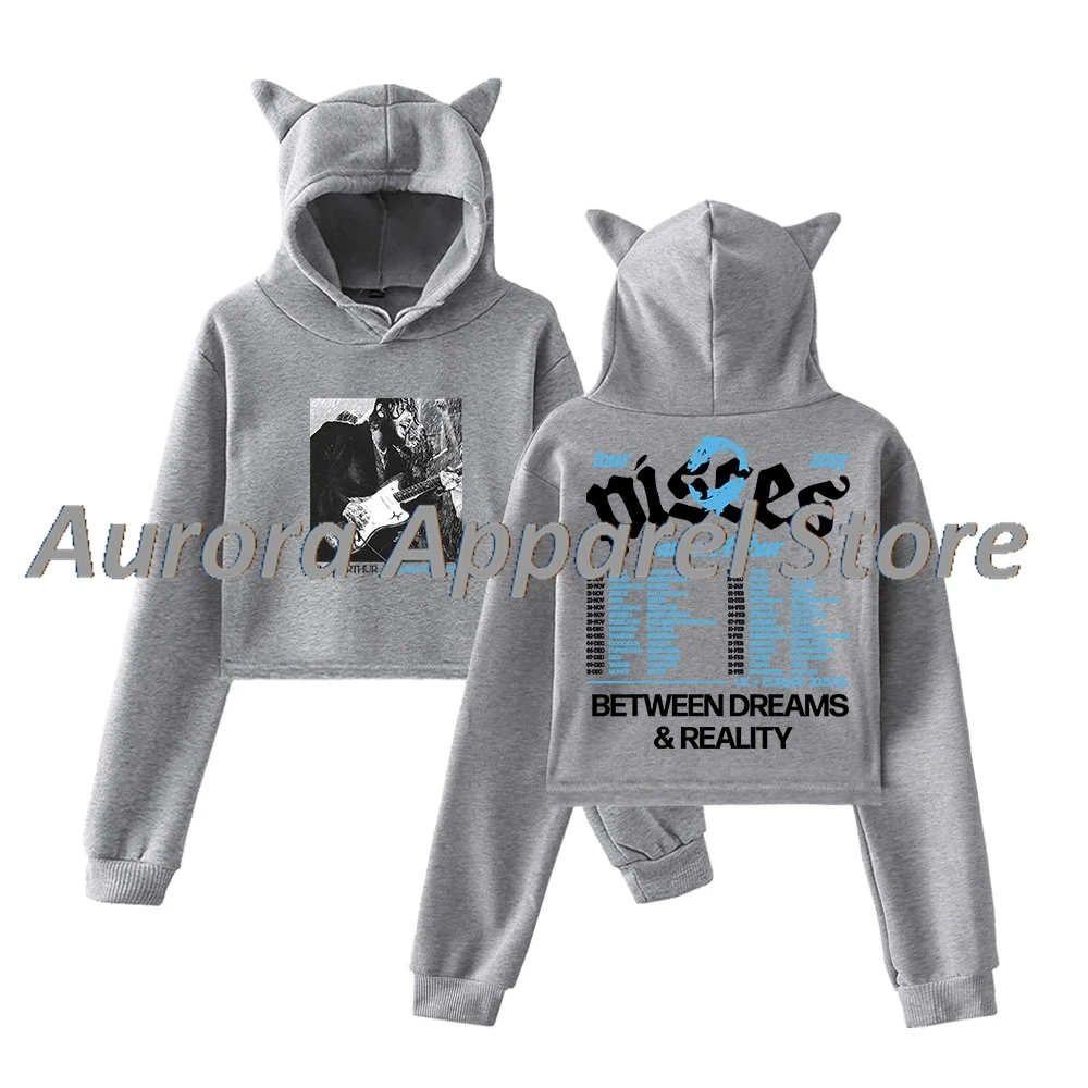 جيمس آرثر ذا بيسز وورلد تور ميرش بلوفر أنثى آذان القط هوديي كم طويل تي شيرت