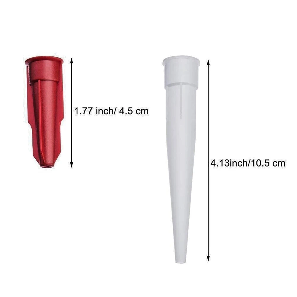 Silicone Caulking Gun Nozzles Tube Nozzle Cap Cartridge Nozzle With Red Nozzles Cap Sealing Cap Household Sealant Tool