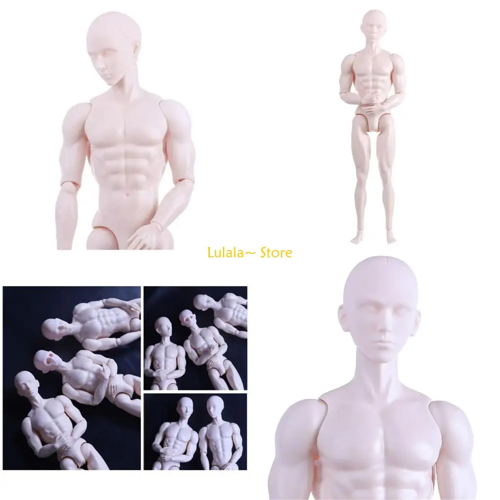 Y4QA Unpainted Male Doll Nude Body Action Figure Mannequin  for Craft Model Project