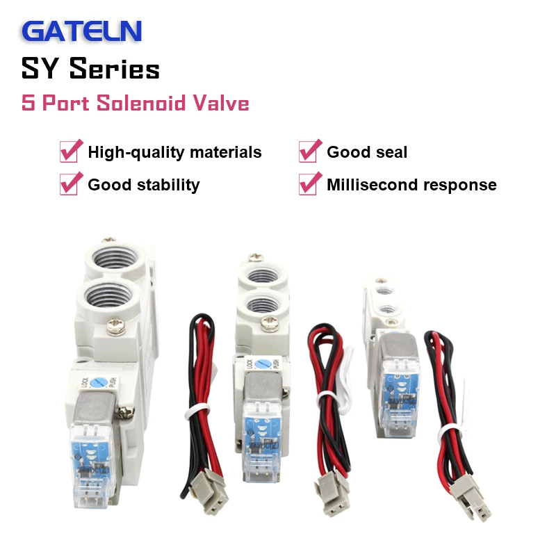 High quality SY3120 SY5120 SY7120 5 port 2 Solenoid Valve SY5120-6LZD-01 SY5120-6MZD-01 SY5120-6GZD-01 SY3120-6LZD-M5
