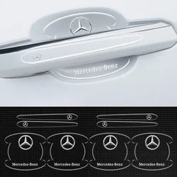 8pcs Car Door Handle Protection Exterior Door Bowl Stickers Styling Accessories For Mercedes Benz W213 W205 X253 E C GLC Class