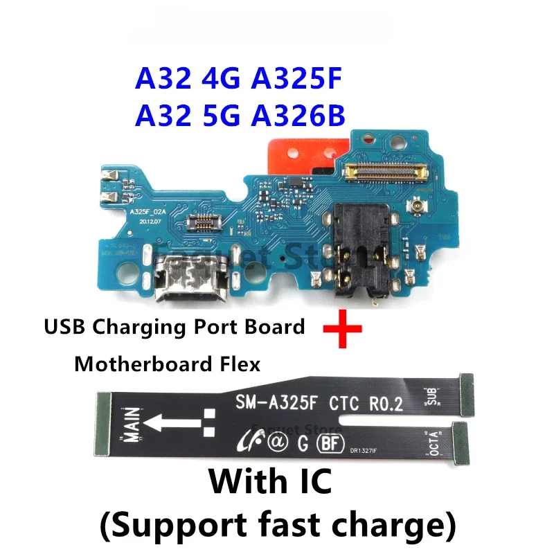 USB Board Charger Charging Dock Port Connector Flex Cable For Samsung Galaxy A32 4G 5G A325F A326B Mainboard Main Board Flex