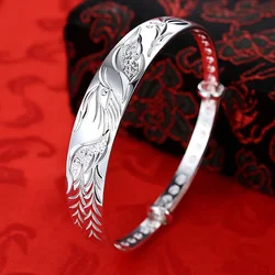 925wholesale Fashion silver plated color Phoenix bracelets Bangles for women gifts classic party wedding jewelry adjustable