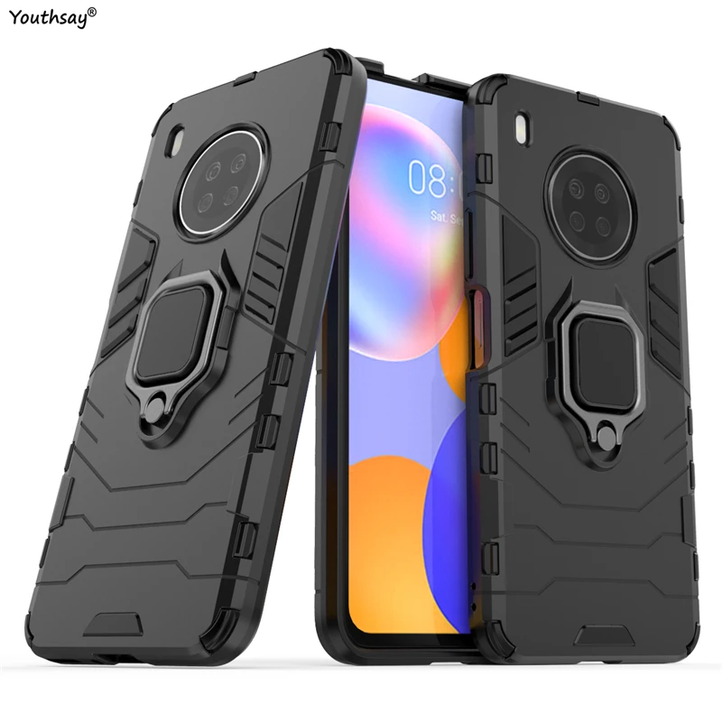 For Huawei Y9A Case Protective Case For Huawei Y9A Cover Armor Silicone Shell Fundas Finger Ring Cover For Huawei Y9A Case