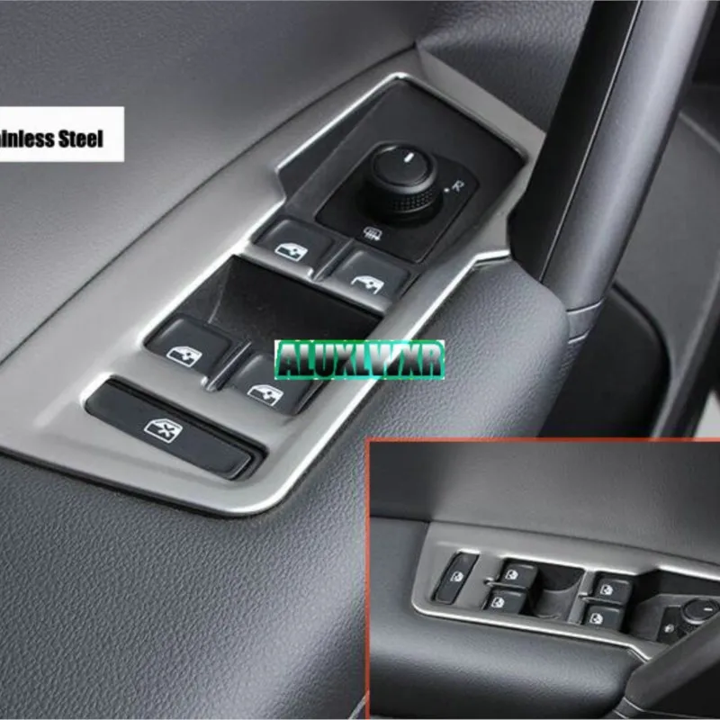 car-styling for Volkswagen VW Tiguan 2 Mk2 2017 To 2024 Glass Switch Cover Door Window Button Decoration Panel car Accessories