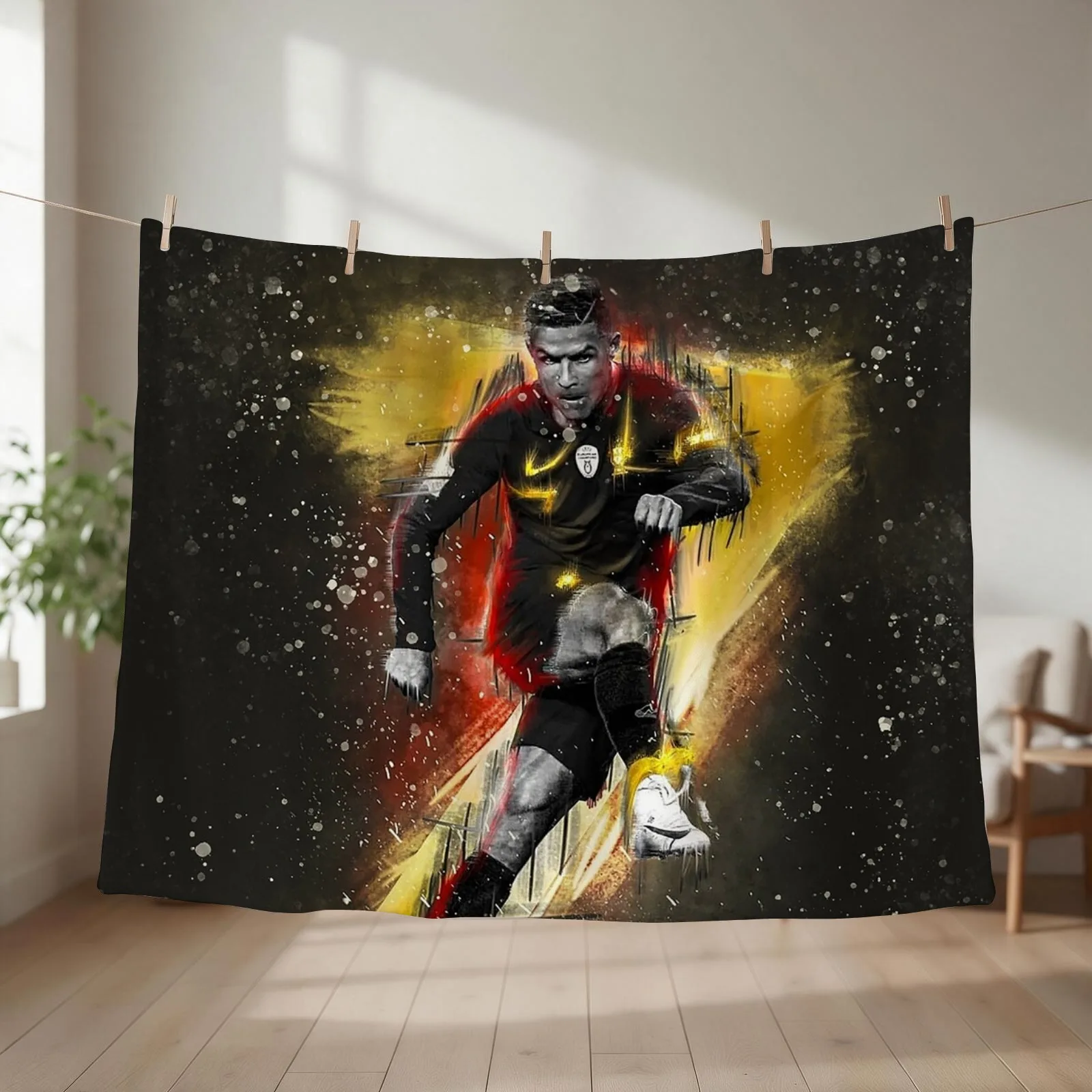 Cristiano Illustration Throw Blanket anime Soft Big Flannel Thermals For Travel Blankets