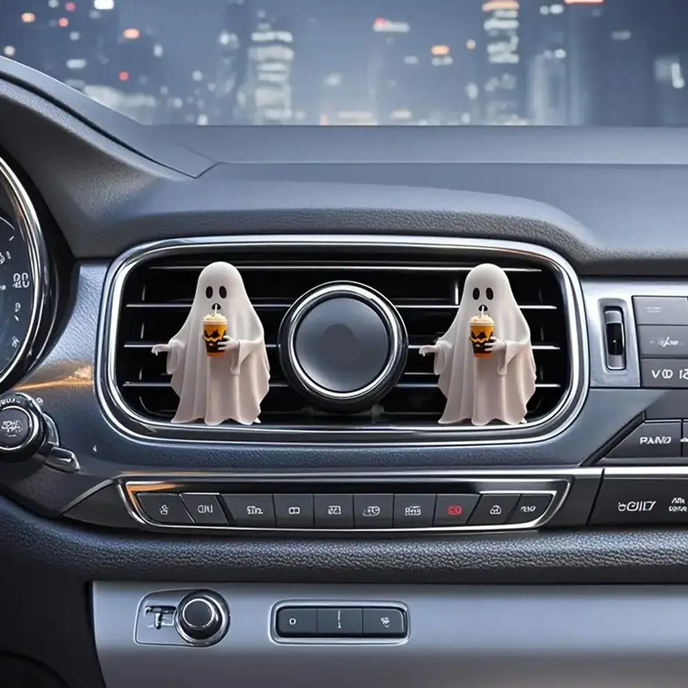 Decoração fantasma de halloween, ambientador de carro, clipe de ventilação, acessórios interiores para homens e mulheres, aromas automotivos, decoraçõ