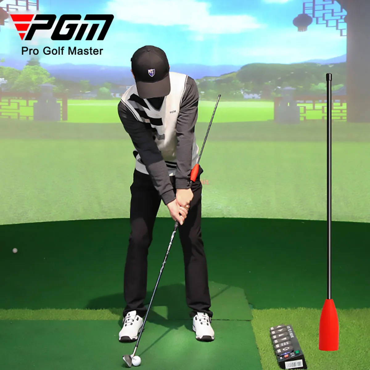 PGM Golf Swing Training Club Golf Chip Stick Training Aid Swing Plane Trainer Provides Instant Feedback On Chip Shot Faults