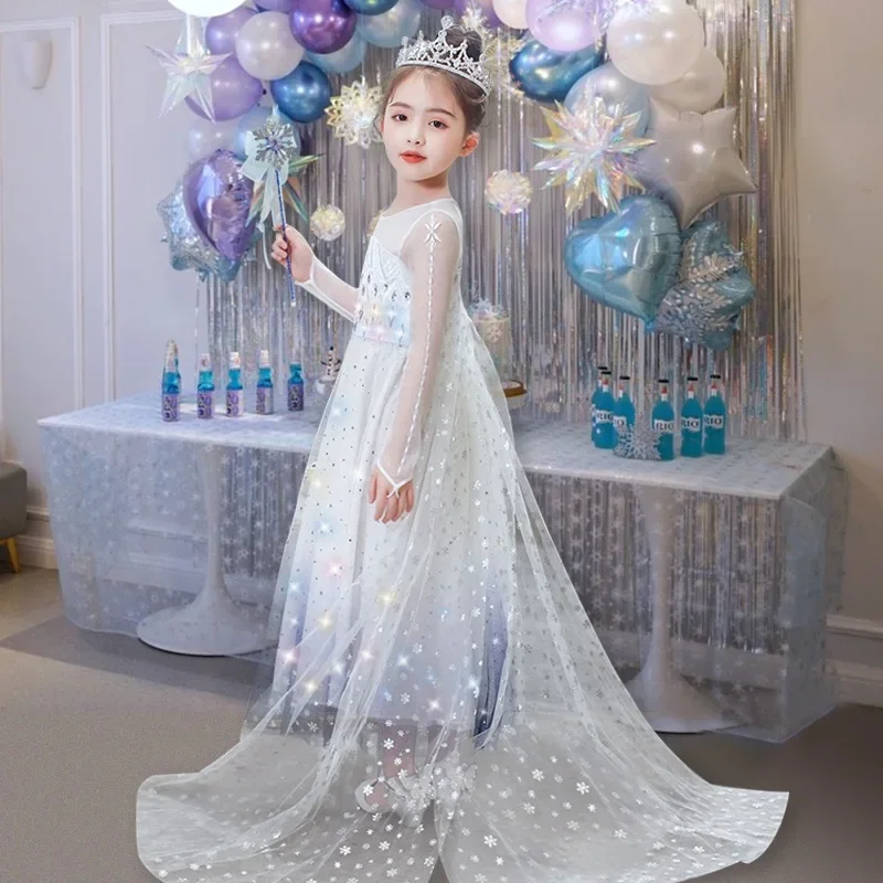 snow queen  Elsa  and anna  Dress Summer Aisha Queen Princess Dress halloween birthday princess costume