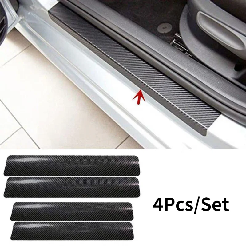 3D Carbon Fiber Car Door Sill Protector Stickers for Volkswagen VW Golf 4 6 7 GTI Tiguan Passat B5 B6 B7 CC Jetta MK5 Polo