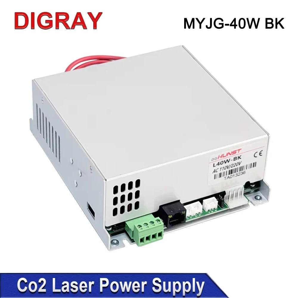 DIGRAY MYJG- 40W CO2 Laser Power Supply 110V/220V For 30W 40W K40 Engraving Cutting Machine Suitable Length 50X700mm Laser Tube