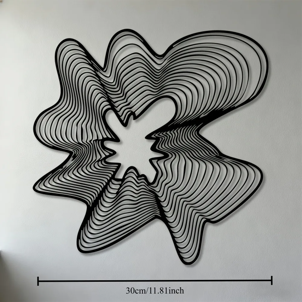 CIFBUY 2D Metal Wall Art Abstract Swirl Iron Sculpture Modern Home Decor for Living Room Bedroom Office Dining Room