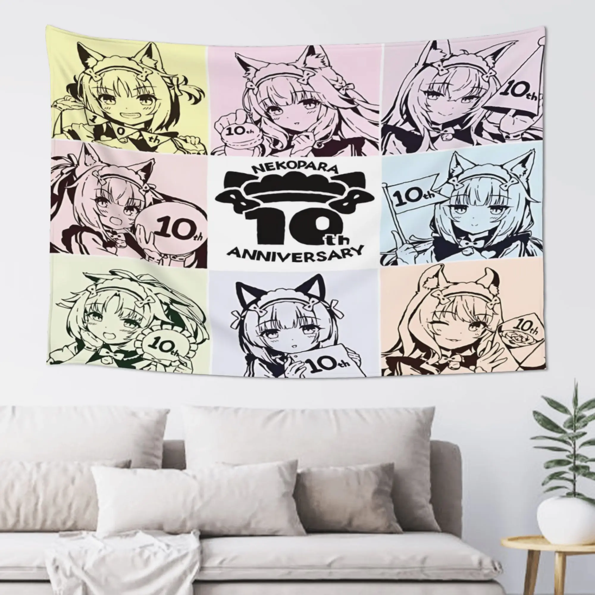 Colorful Anime Girl Customized Tapestry Bedroom Decoration  Wall Hanging Blanket Tapestry Cool Stuff For Room