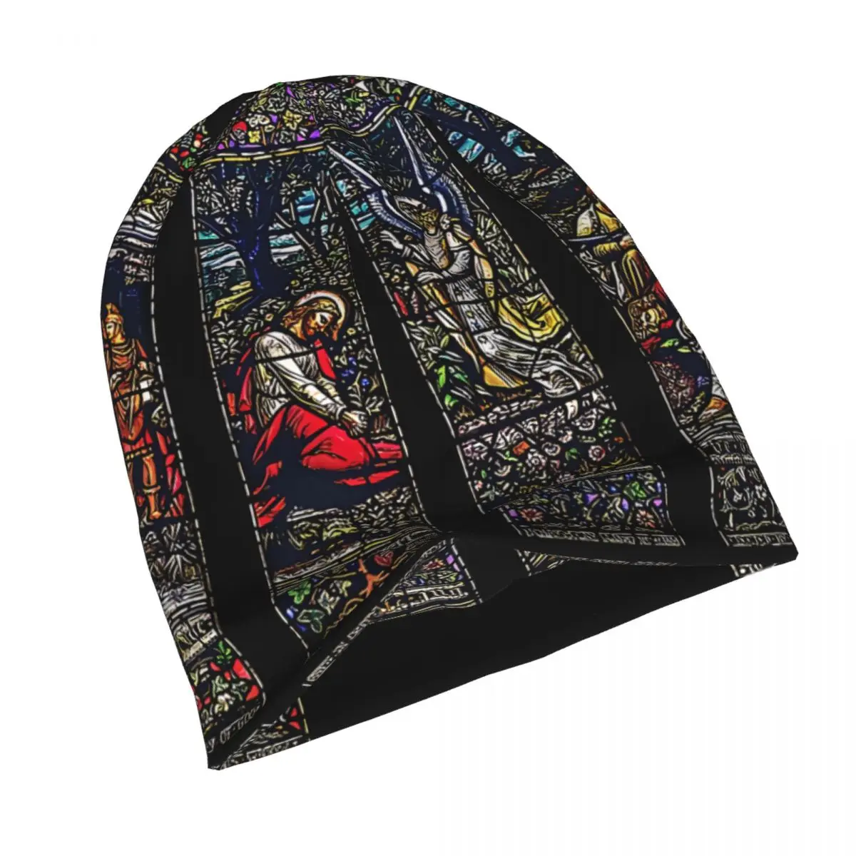 Christ In Gethsemane Stained Glass Bonnet Homme Outdoor Thin Skullies Beanies Christian Caps For Men Women Creative Hats