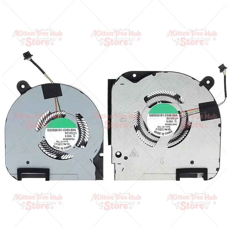 New Laptop Fan For EG50061S1-C050-S9A EG50061S1-C040-S9A 0KFDJ9 KFDJ9 0WMJ4N WMJ4N DC12V 0.52A New