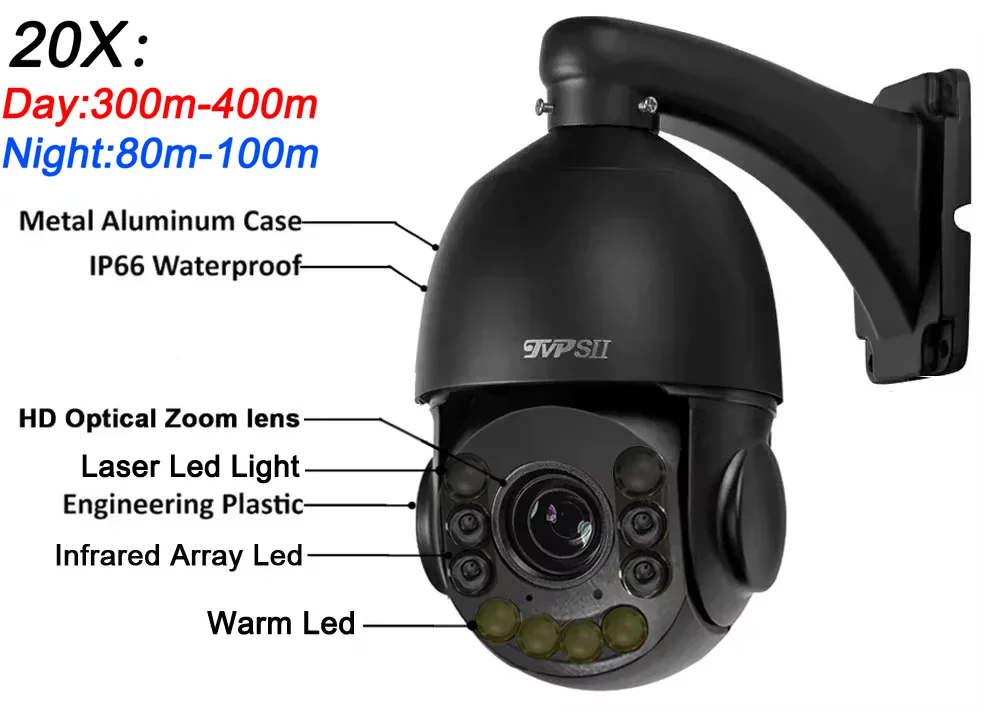 Hik Onvif Protocol Max.512G Metal Full Color Auto  Tracking 8MP 4K 20X Zoom 360° Outdoor Audio POE PTZ Speed Dome IP Camera image 2