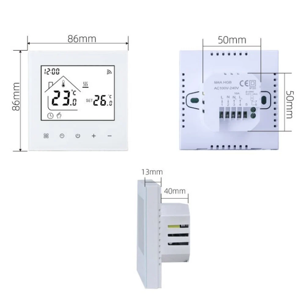 For Tuya Compatible Wall Mounted Thermostat for Electric Floor Heating with for child Lock Feature and Remote Temperature