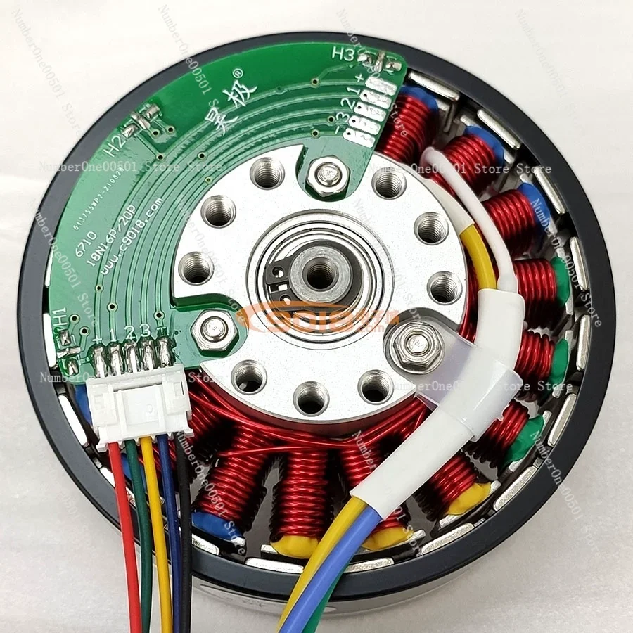 100W Disc Permanent Magnet Three-phase Brushless DC Motor/motor 18N20P DC24V with Hall Sensor