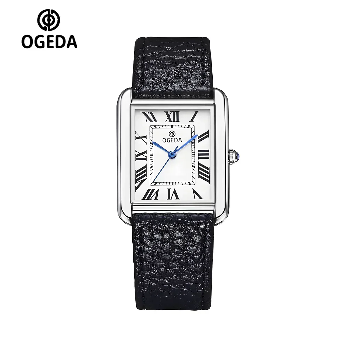 Ogeda 2025 New Square Men's Quartz Watch with Mineral Glass Alloy Case, Leather Strap, Sports Waterproof 3Bar Reloj Hombre Wat
