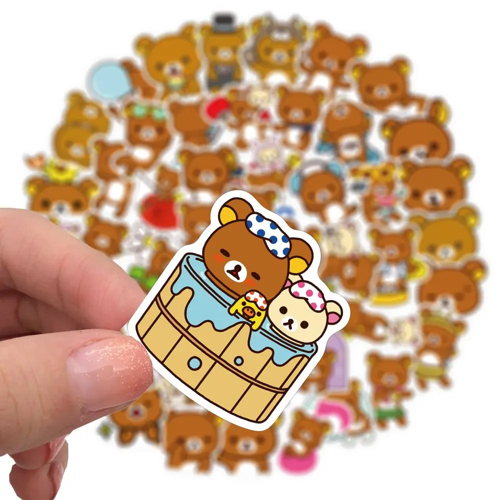 50 Pcs Kawaii Rilakkuma Stickers Luggage Skateboard Animal Sticker DIY Self-Adhesive Scrapbooking Stationery Sticker