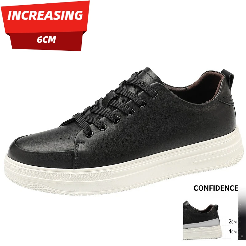 

Men's Casual Shoes with A Height Increase of 6CM, Functional Shoes, Cowhide Handmade Shoes, Outdoor Anti-slip Hiking Shoes