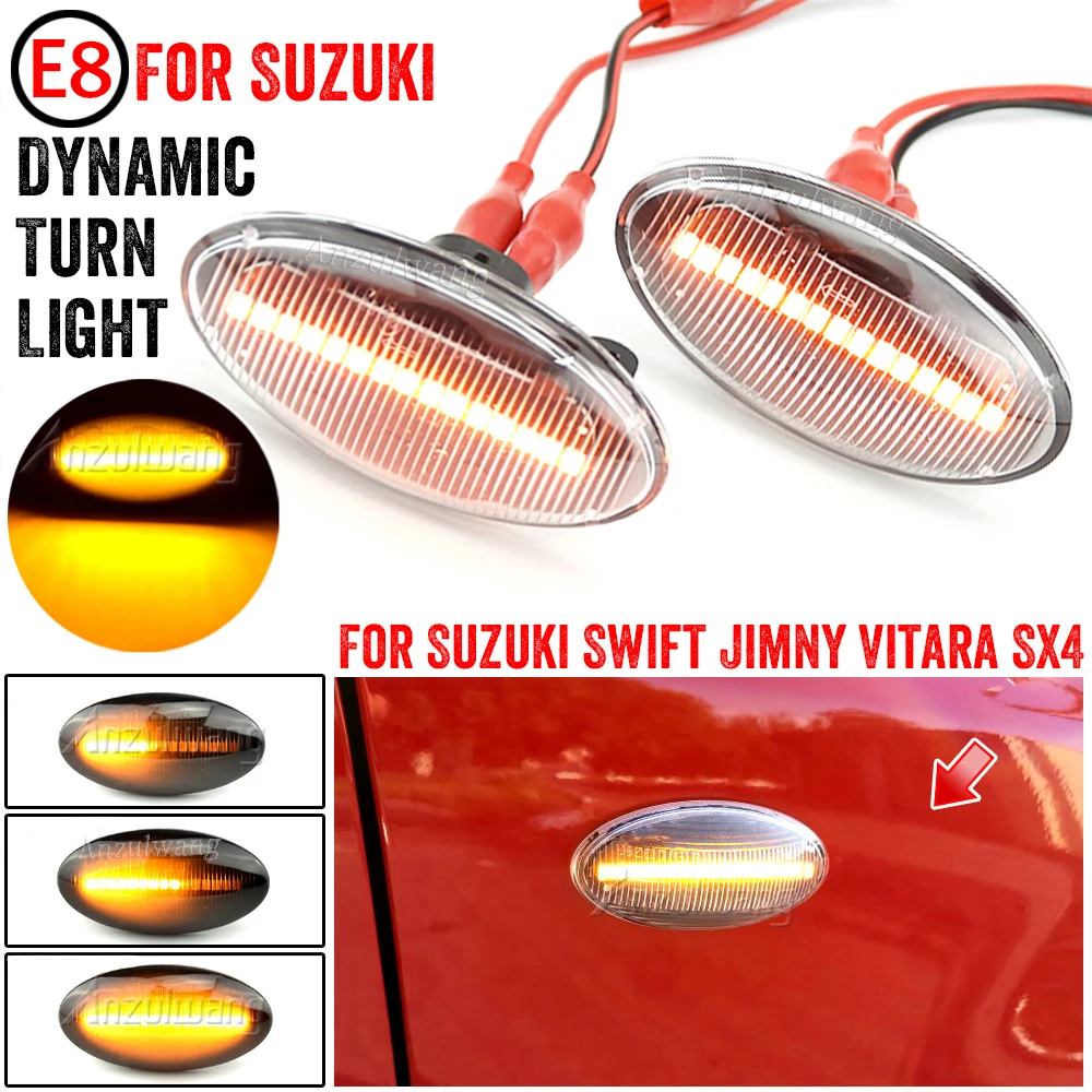 2pcs Led Dynamic Side Marker Turn Signal Light Sequential Blinker Light Indicator For Suzuki Swift Jimmy Vitara SX4