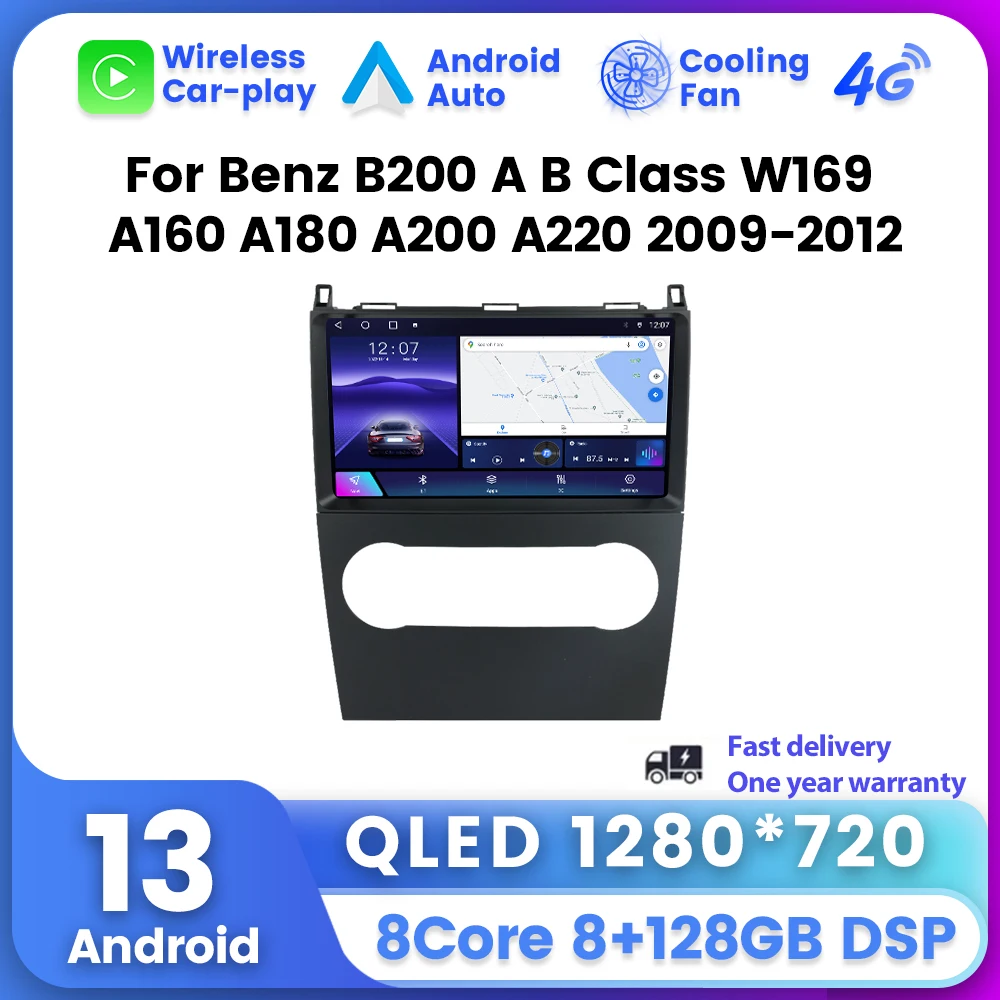 

1280*720 Android 13 For Benz B200 A B Class W169 A160 A180 A200 A220 2009 - 2012 Automotive Car Multimedia Player GPS Navigation