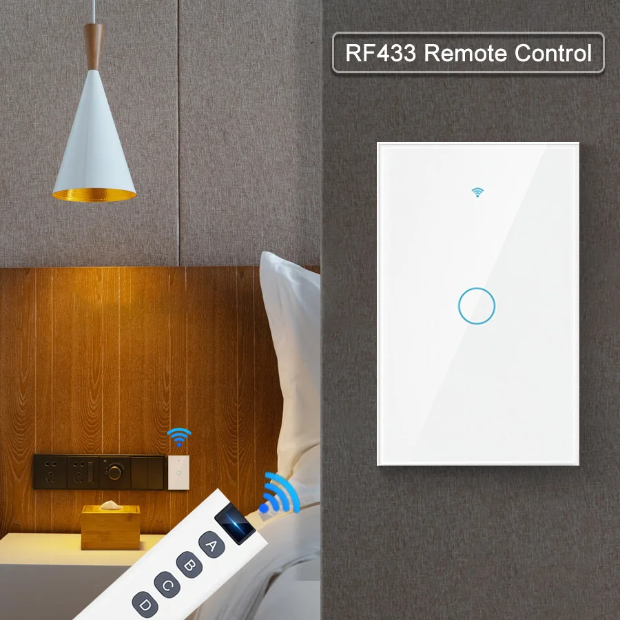 1/2/3/4-fach US Touch-Schalter Smart WLAN-Lichtschalter Ohne Neutralleiter Erforderlich Smart Home 100-240V Kompatibel mit Alexa Hey Google – Detail 6