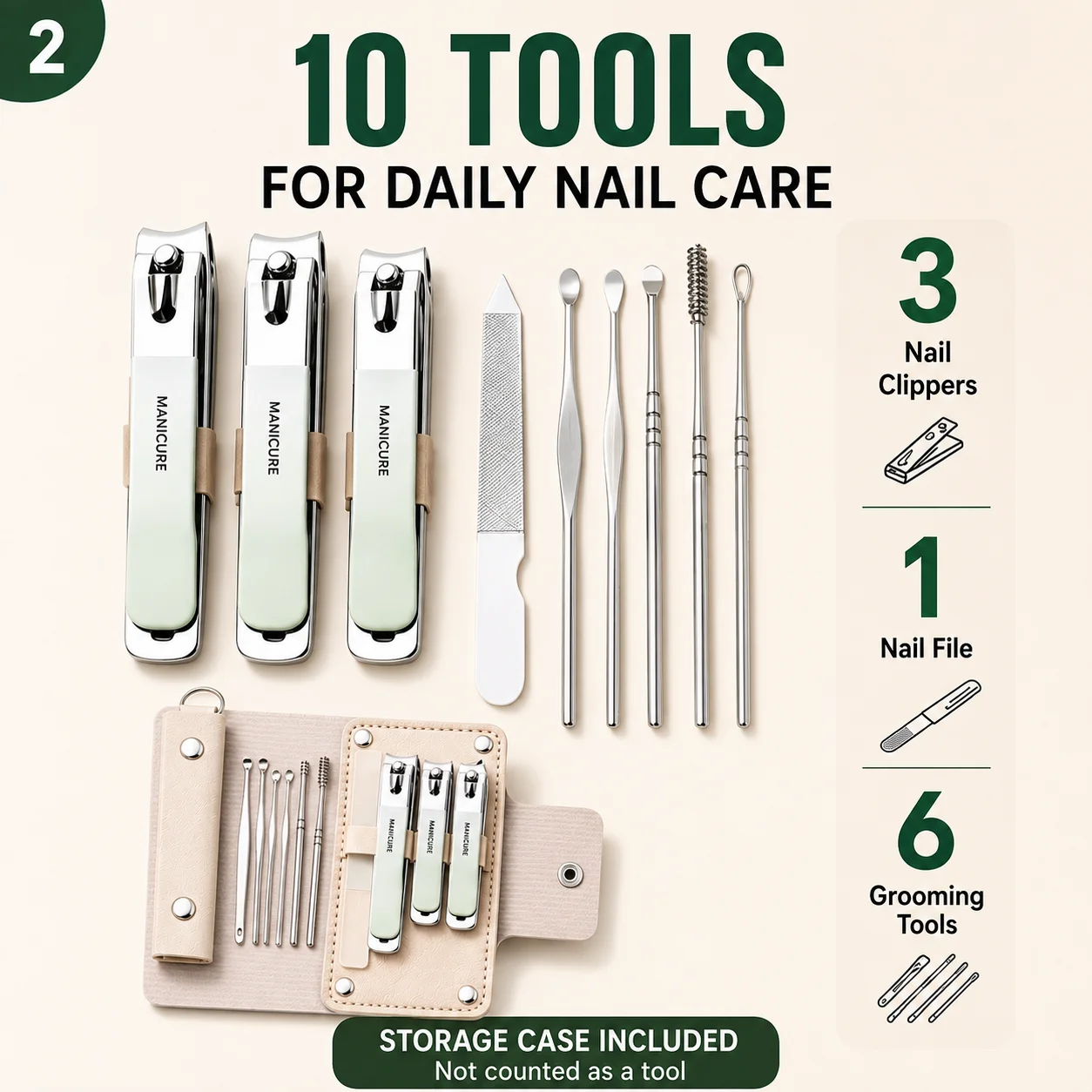 10Pcs Manicure Pedicure Set Na - đánh giá và giá Leather Tooling Kit