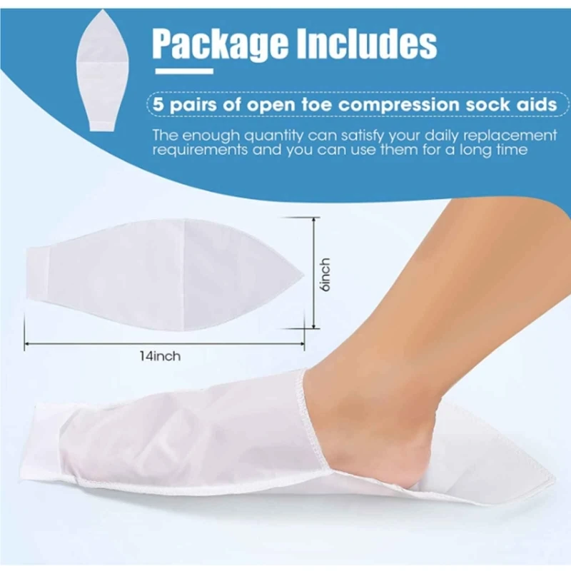 10Pcs Open Toe Compression Socks Aid Slip Stocking Easy Slide Applicator