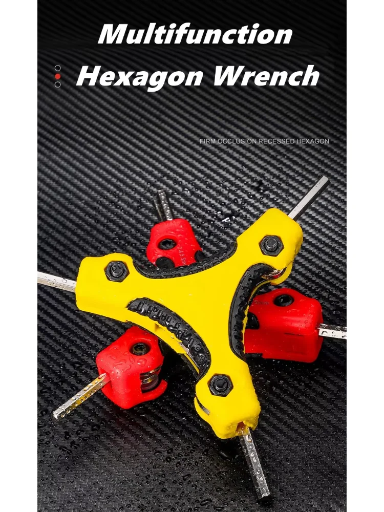 Foldable Triangular Inner Hexagon Wrench Set 9 in 1 Combination Universal Allen Wrench 1.5/2/2.5/3/4/4.5/5/5.5/6mm Wrench Tools