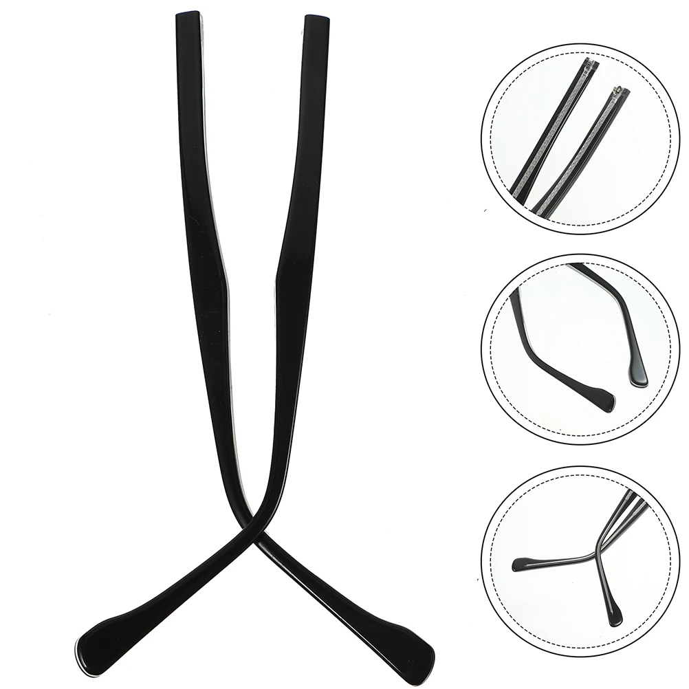 

2 Pairs Metal Eyeglasses Replacement Temple Arms Legs Repair Kit Black Universal Glasses Sunglasses Parts Accessories