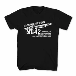 Wehrmacht Military Weapon MG-42 Machine Gun T Shirt. Short Sleeve 100% Cotton Casual T-shirts Loose Top Size S-3XL