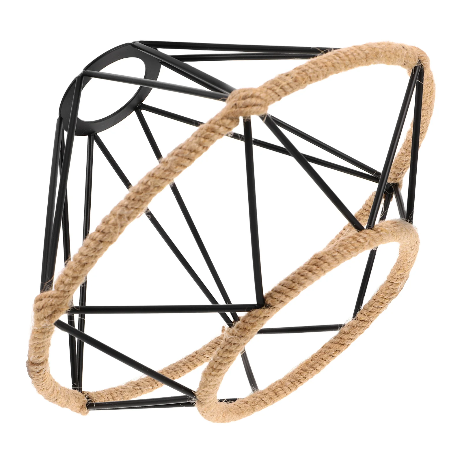 

1pcs Hollow Metal Lampshade Woven Rope Design Industrial Style Decorative Hanging Light Shade For Restaurant Coffee Bar Home Use