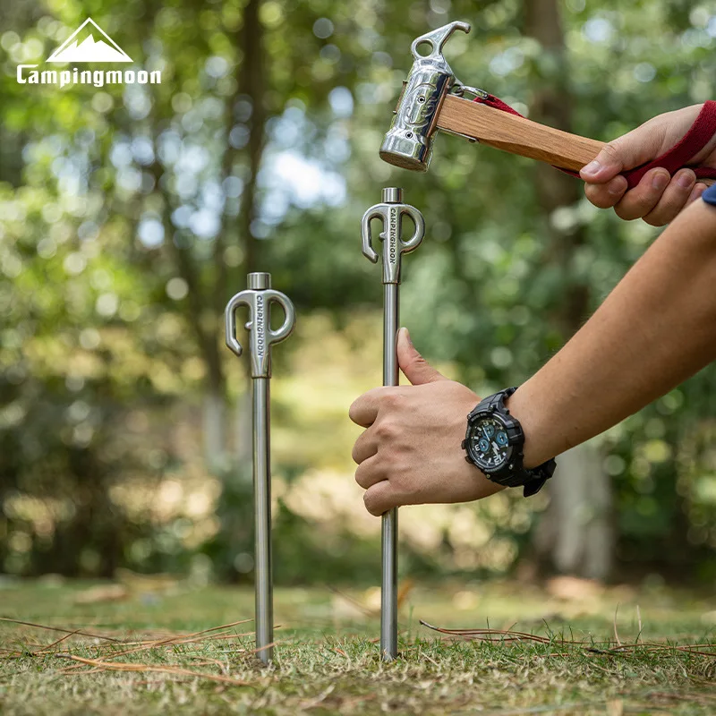 CAMPINGMOON K45 大胆な 420 ステンレス鋼ペットグランドピン犬ツールキャンプピンキャンプアクセサリー回転犬ピンステーク