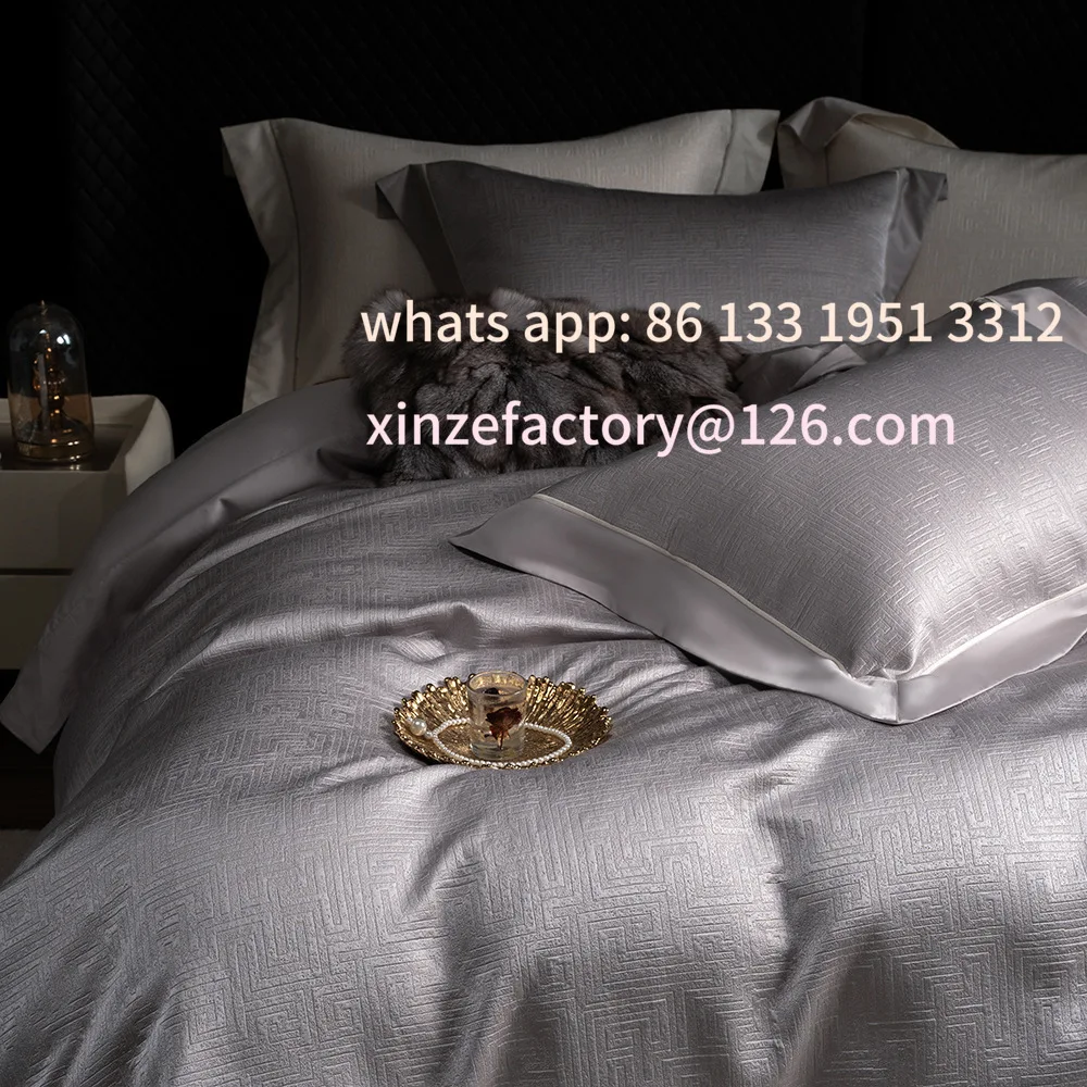 

Customizable Italian style 120S long-staple cotton four-piece set skin-friendly sheets bedroom bedding housewarming active pri