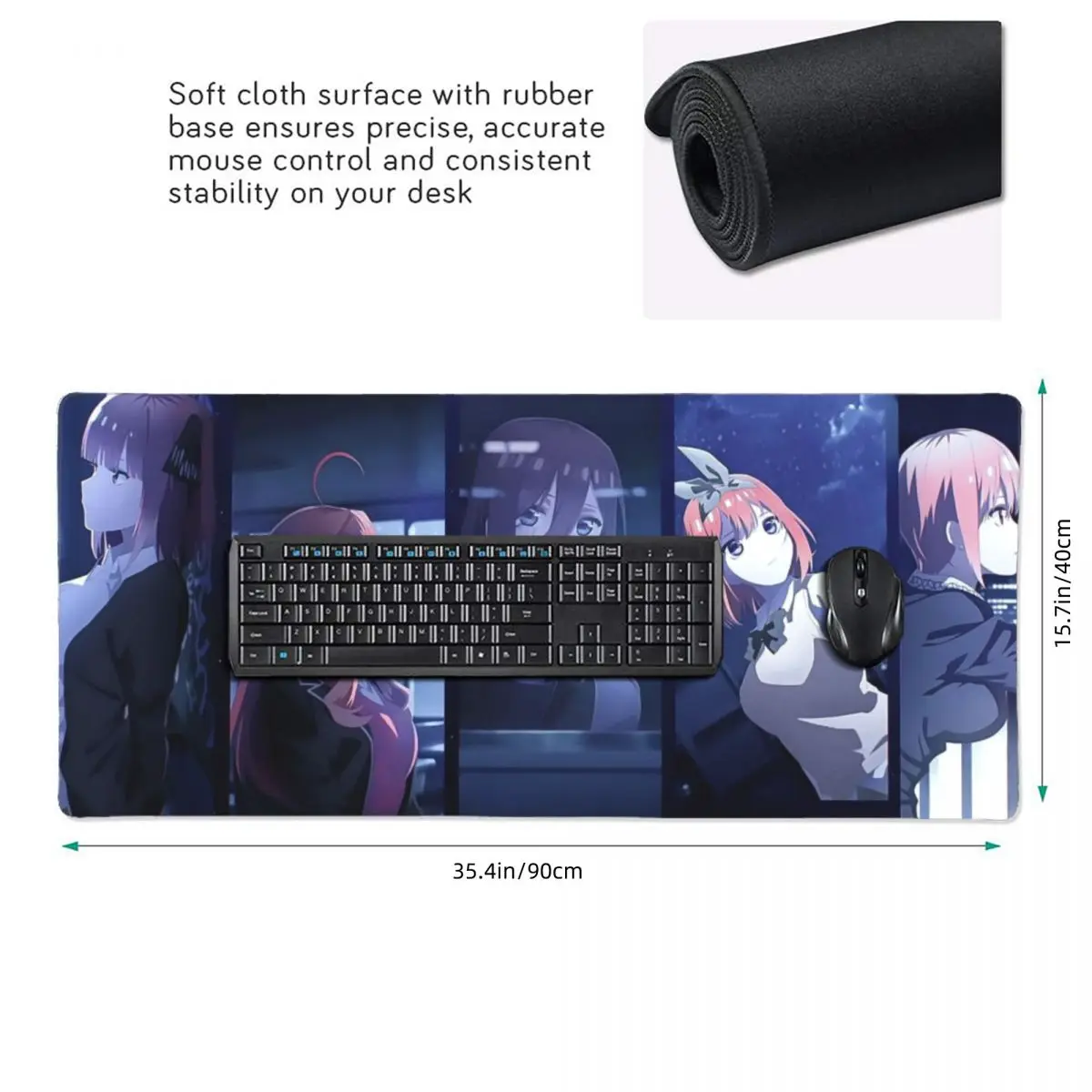 Anime The Quintessential Quintuplets Large Mouse Pad Computer Keyboard Mouse Mat Gaming PC Laptop Desk Mat Office Table Mats