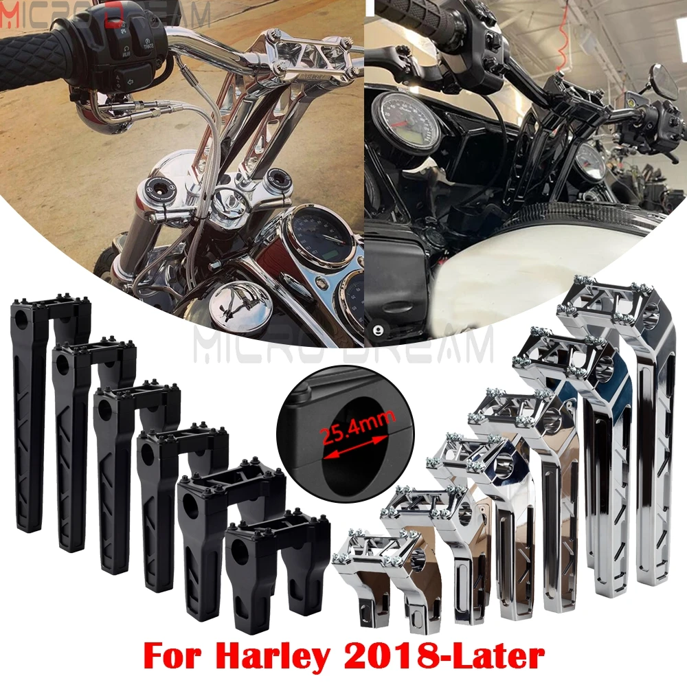 For Harley Road King FLHR Softail Dyna Street Bob Sportster Motorcycle Pullback/Straight Handlebar Riser Club Handlebar Stem Kit