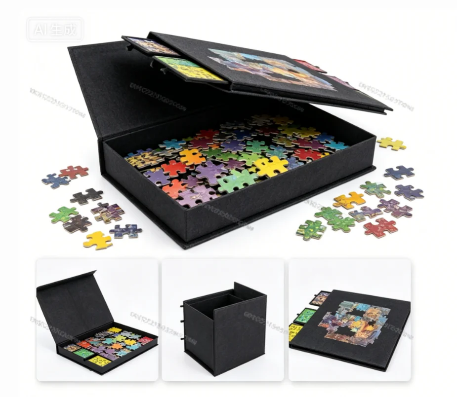 Foldable Felt Puzzle Board with Drawers, Portable Jigsaw Puzzle Storage Table for 2000 Pieces