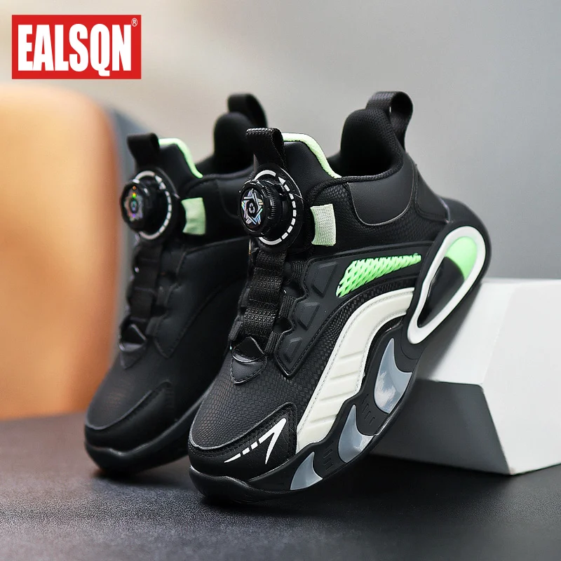 New Arrival Children Basketball Shoes Boys Leather Basket Casual Boots Antislip Rubber Sole Kids Fashion Sneakers