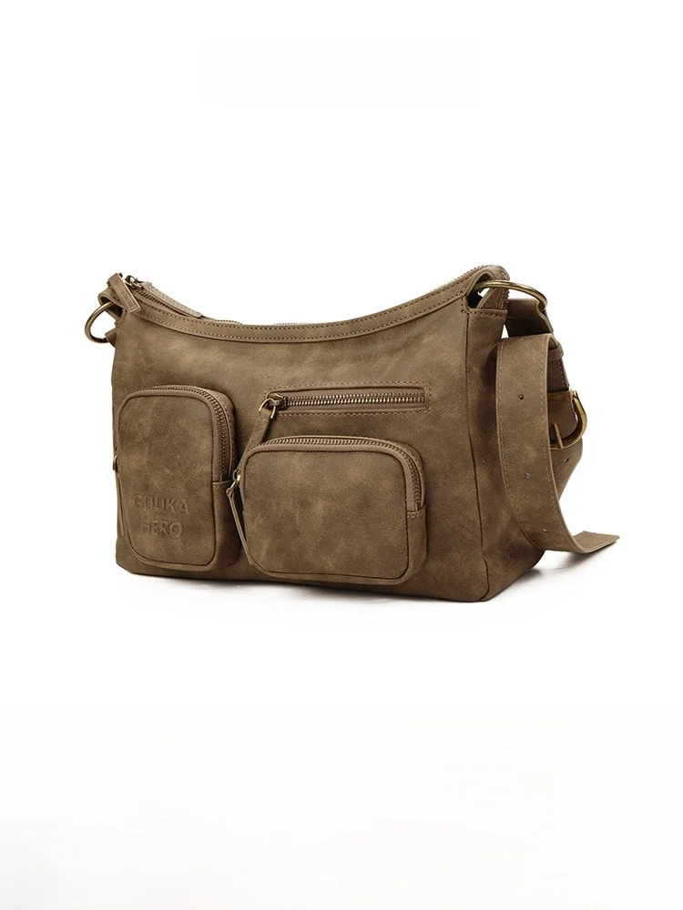 

Brown Leather Crossbody Bag for Women with Adjustable Strap Multi-ket Design Versatile Large Capaci Handbag