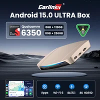 Nuevo CarlinKit Android 15,0 Ultra SM6350 CarPlay Ai Box Android Auto CarPlay adaptador inalámbrico compatible con Youtube Netfilx IPTV GNSS