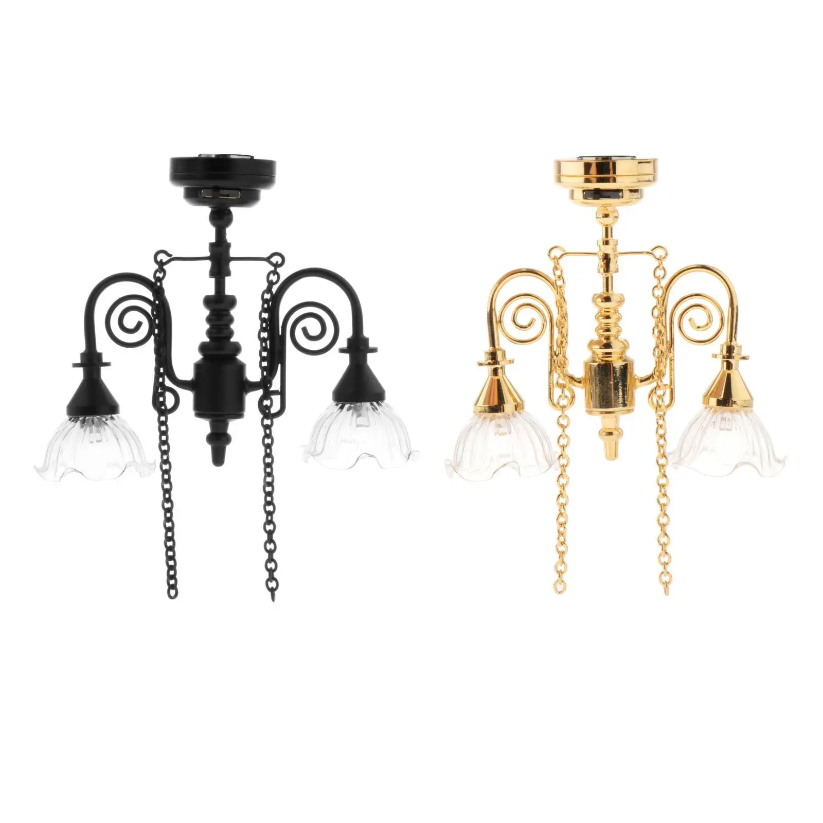 1/12 ミニ吊り下げシーリングライト、メタルシーン、DIY プロジェクト付き