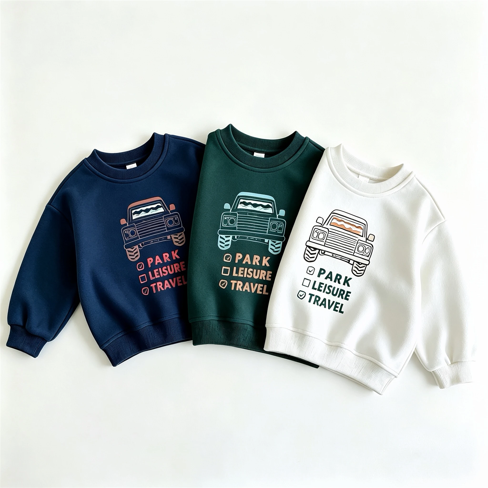 Boutique Fashion Children Sweatshirt Spring Fall Long Sleeve Tops Simple Korean Kids Hoodie Crewneck Pullover Tops Boys Clothes